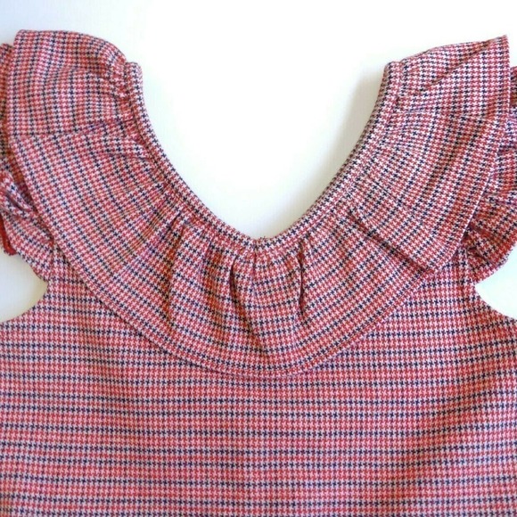 Janie Jack Red Ruffle Dress 6 Houndstooth July - Picture 4 of 8